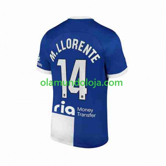 Camisola Atlético Madrid 2 Marcos Llorente 14 Homem Equipamento Segundo 2023-2024 Manga Curta